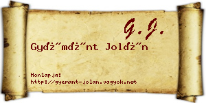 Gyémánt Jolán névjegykártya