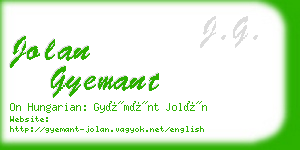 jolan gyemant business card